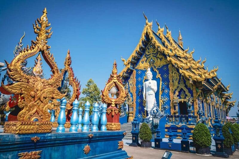 Wat Rong Suea Ten, nicknamed the Blue Temple