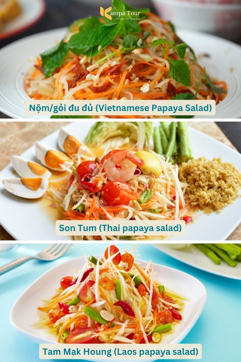 How are Vietnamese salads different from those of other Asian countries?