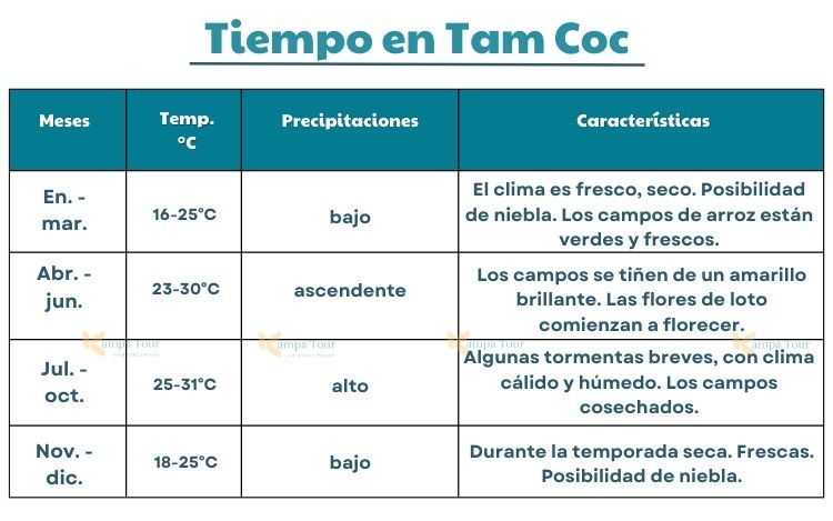 tiempo en tam coc