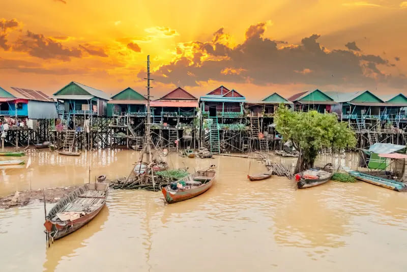 Floating villages on Tonle Sap lake