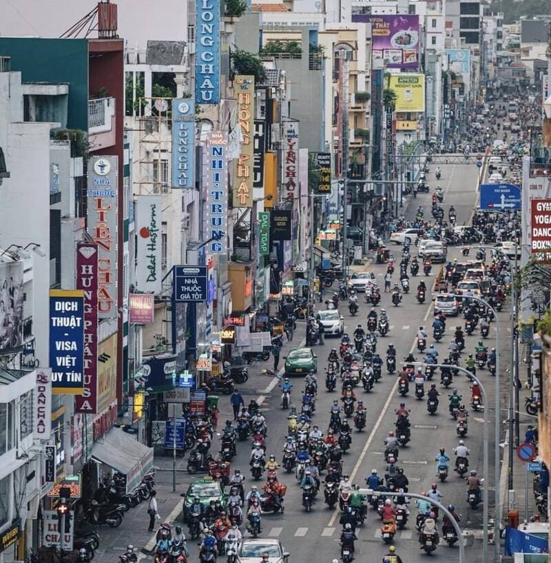 trafico en ciudad ho chi minh