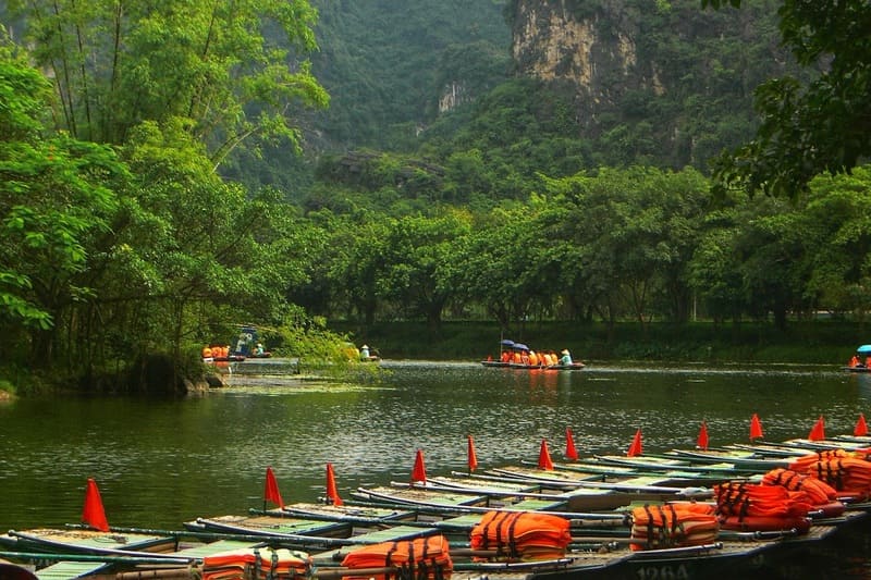 The entrance to the boat pier of Trang An Tourist Area