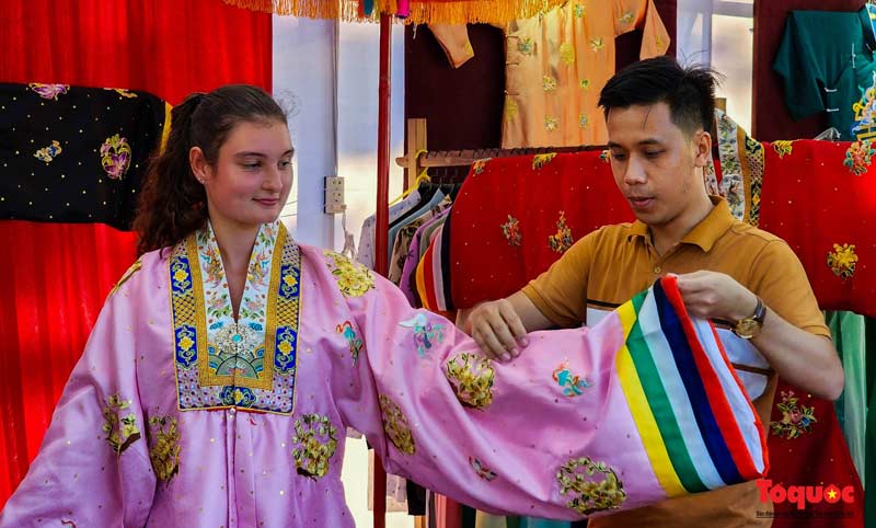 Inside Hue's imperial city you can dress up in traditional Vietnamese garb 