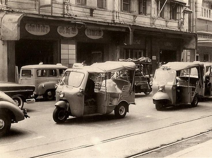 Japanese Tuk Tuk in the 1960s in Thailand