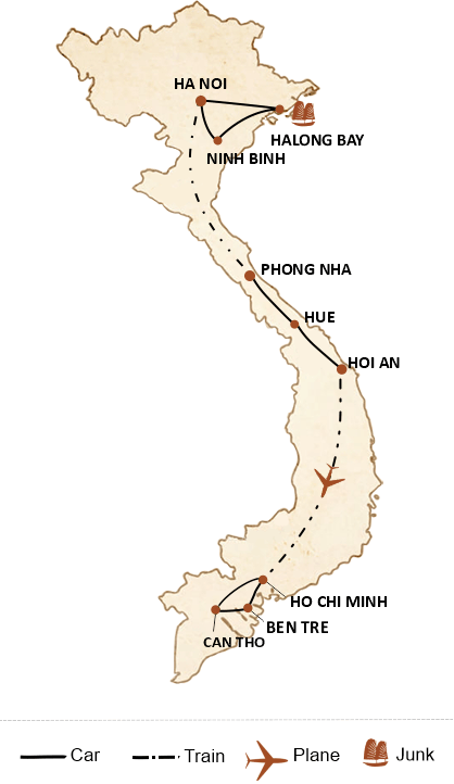 [col-image15] Vietnam Cultural Heritages: A 2-Week Itinerary for Seniors map