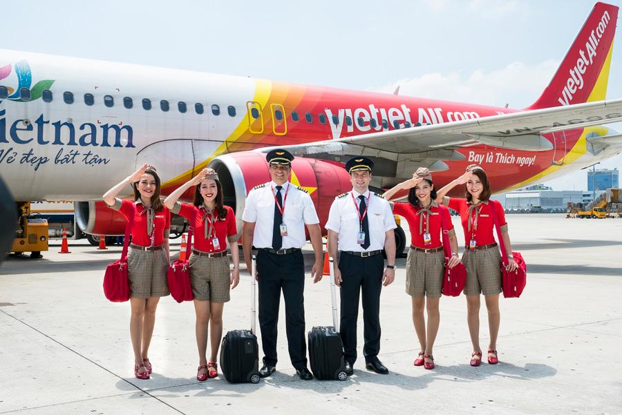 Vietjet Air often highlight their lively branding, friendly cabin crew in distinctive red uniforms, and a focus on affordable travel options.
