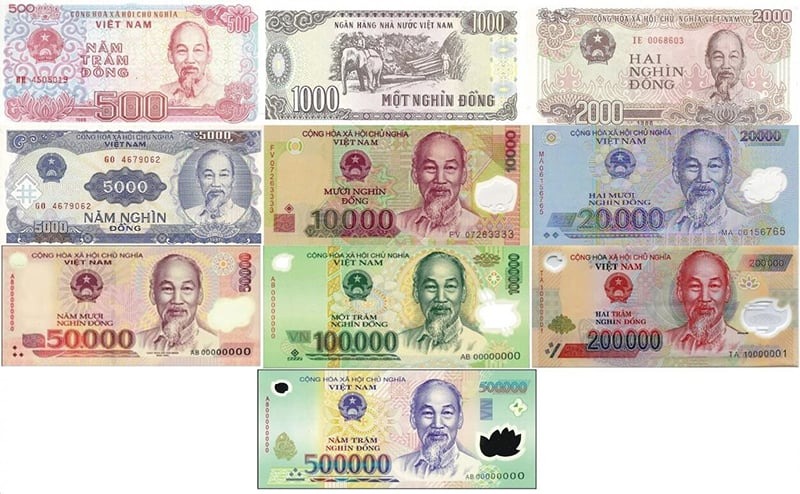 Preliminary information about the currency denominations currently in circulation in Vietnam