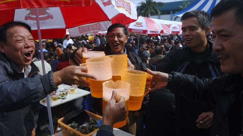 Nhậu is a local expression that means to drink beer together