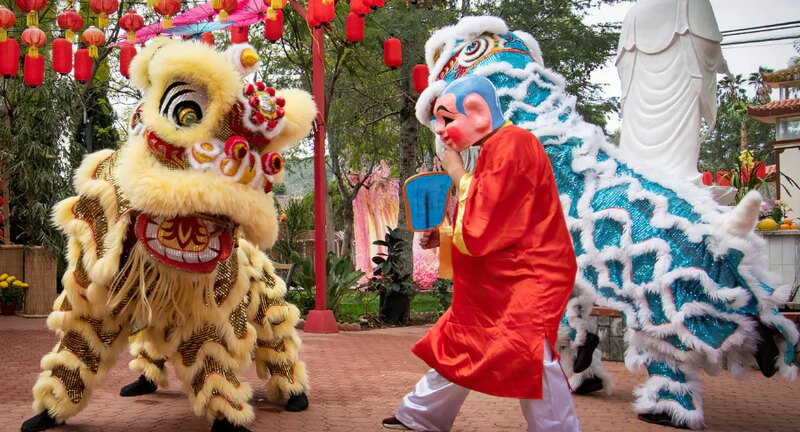 Ông Địa (the Earth God) is a special character that is indispensable in lion dance in Vietnam.