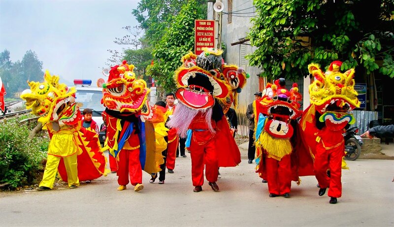The lion dance is a symbol of luck and community unity in Vietnam