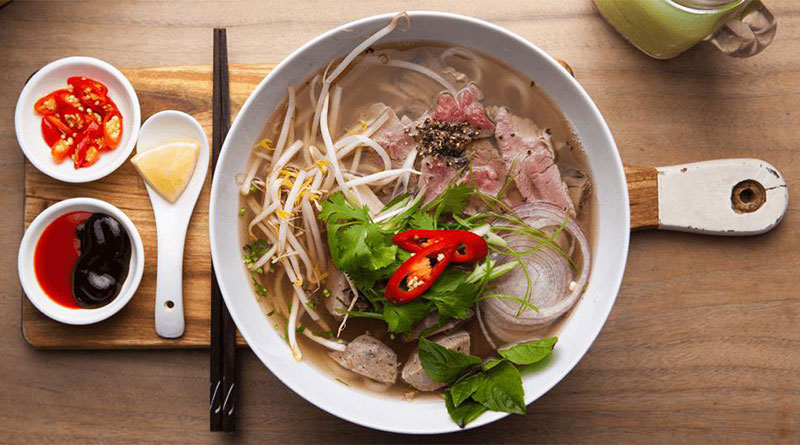 A plate full of Vietnamese Pho