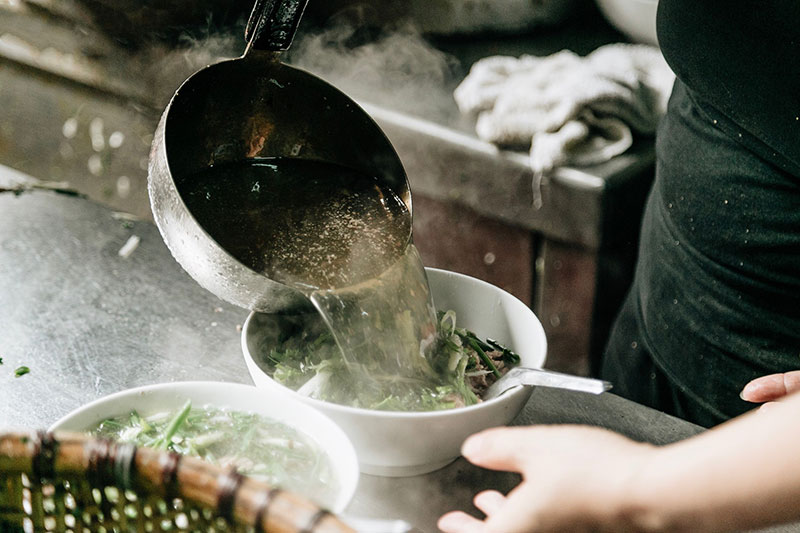 It takes several hours to make a good broth