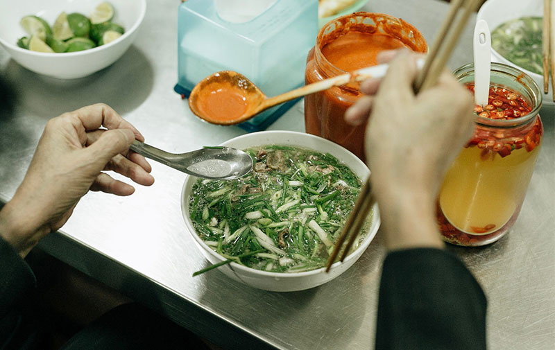 Don't forget to squeeze a slice of lemon and add a teaspoon of chilli when enjoying pho