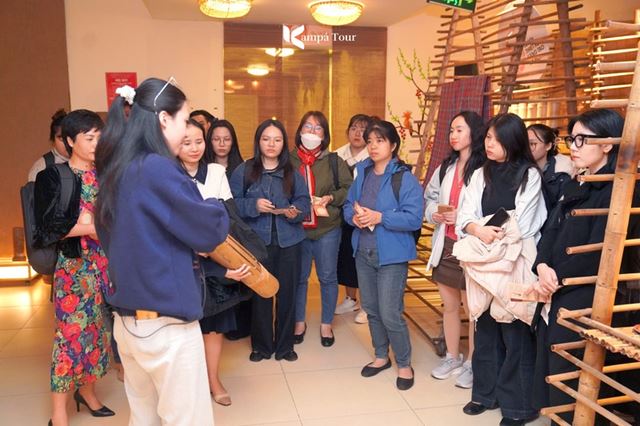 Our team explore the musical instrument exhibition space