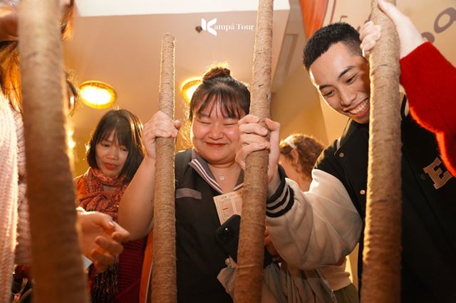 Our team explore the musical instrument exhibition space