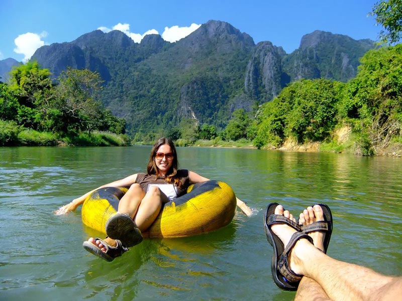 Tubing and Kayaking in Nam Song River, Vang Vieng