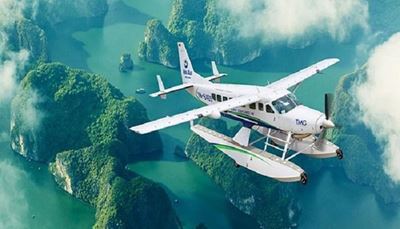 Bahía de Halong en hidroavión