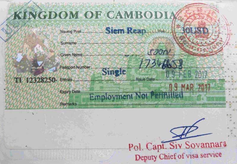 visado camboya