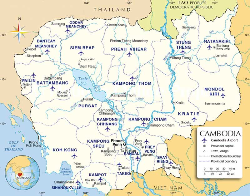 Cambodia Airport Map