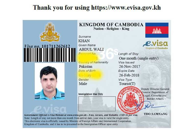 visa para camboya
