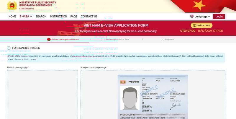 evisa vietnam - completar informacion