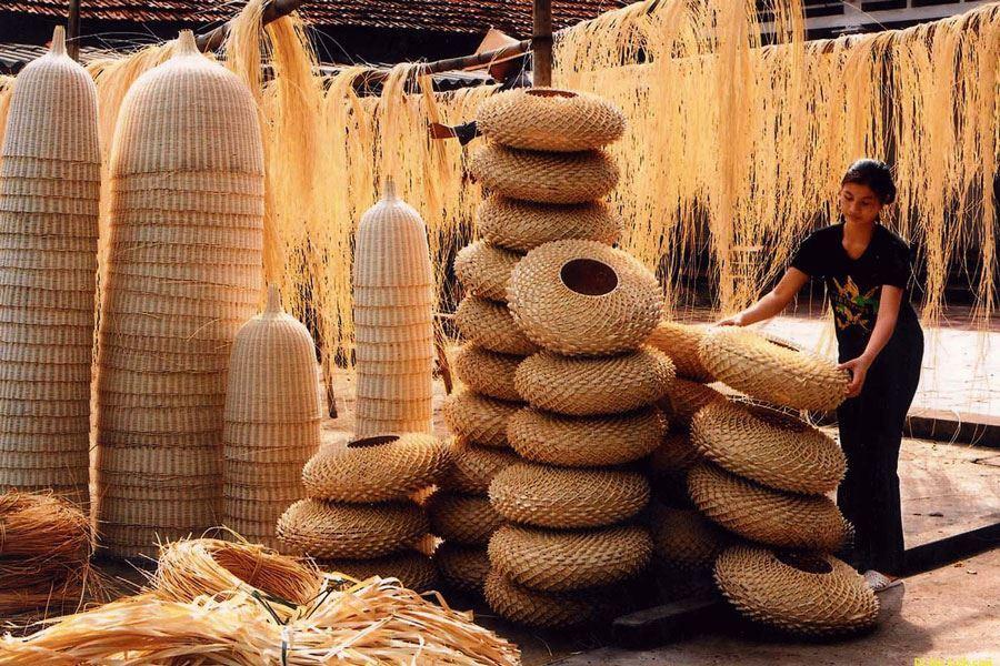 pueblo tradicional de delta del mekong