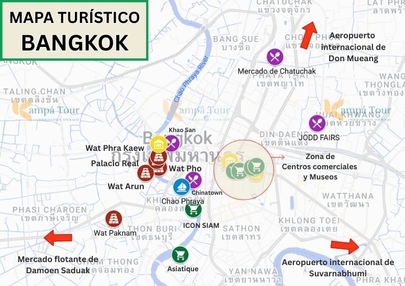 mapa bangkok tailandia