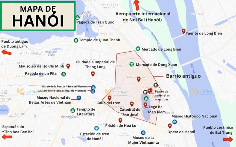 mapa capital de vietnam - mapa hanoi vietnam