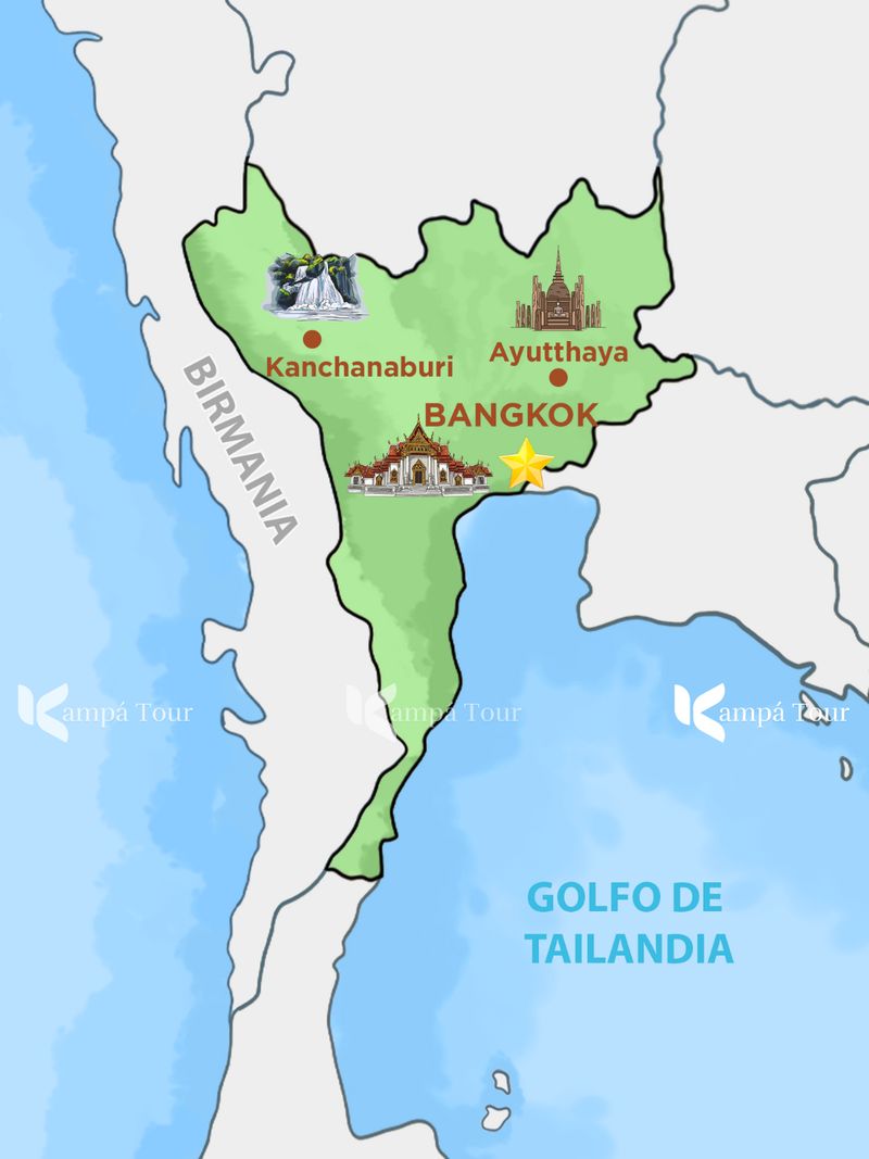 mapa de centro de tailandia