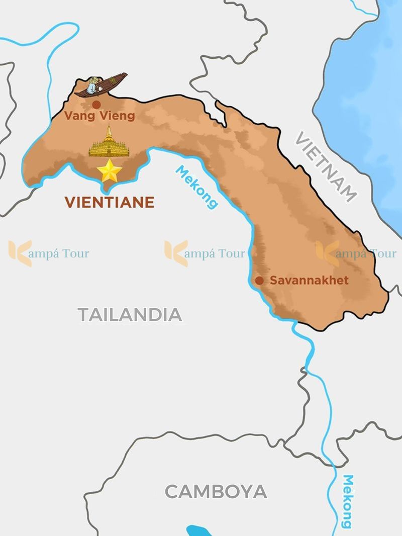 mapa de centro de laos