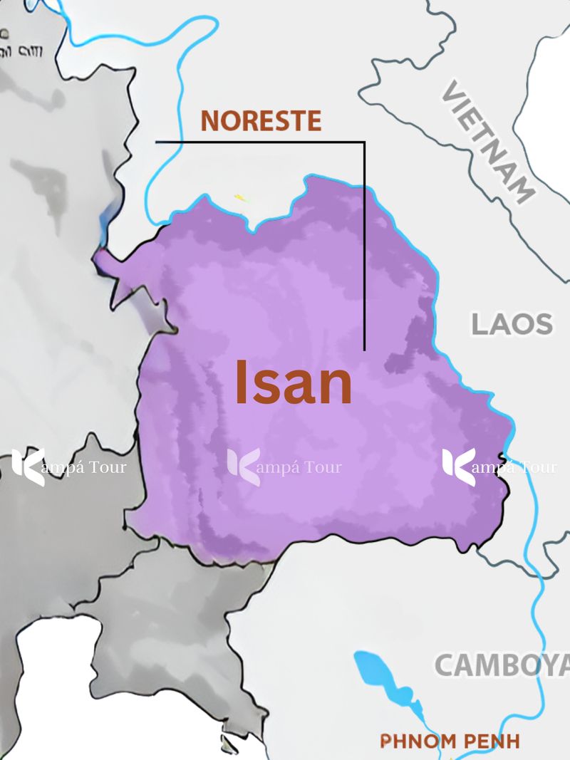 mapa noreste de tailandia