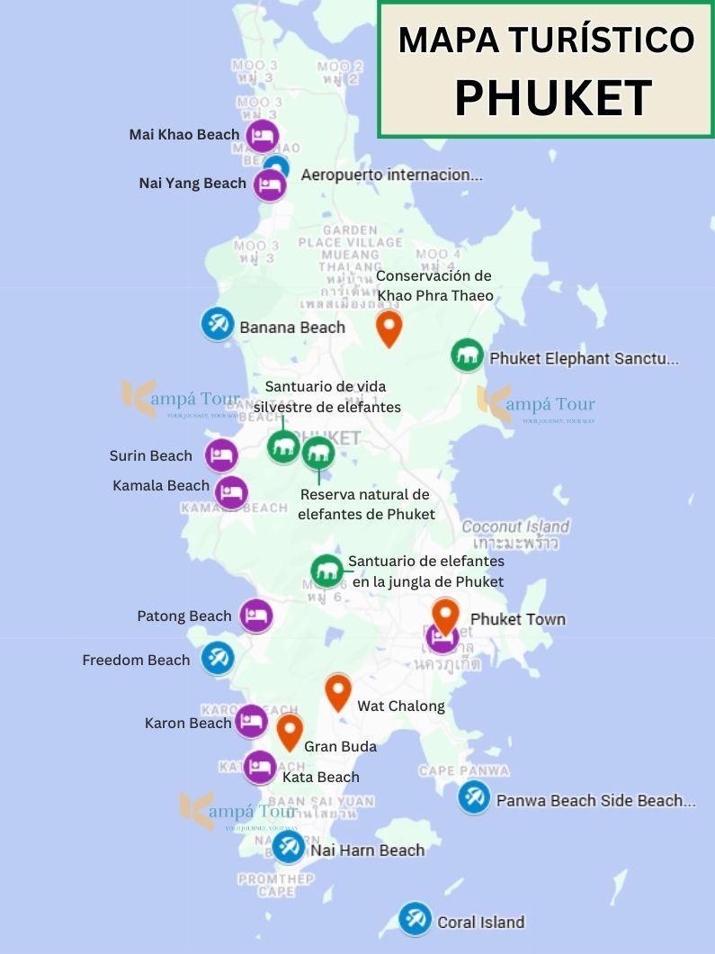 mapa phuket tailandia - playas en sur de tailandia