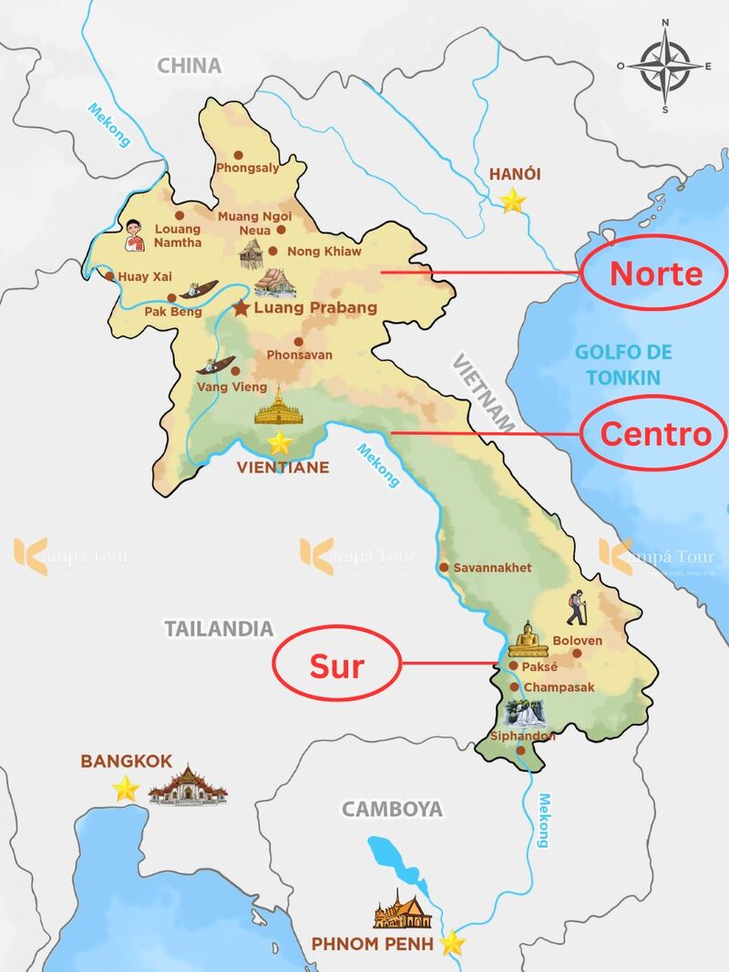 clima en laos por 3 regiones