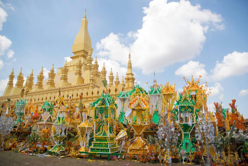 festival bun pha that luang en laos