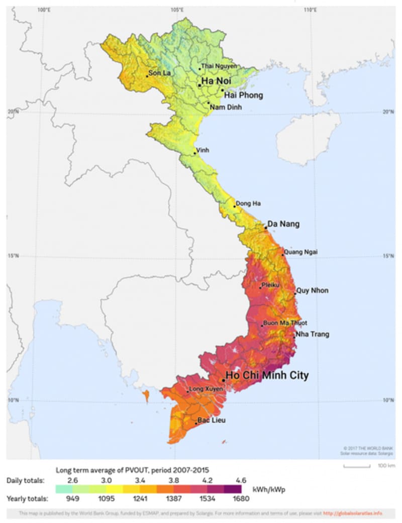 vietnam solar radiation