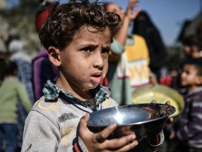 Children begging in refugee camps