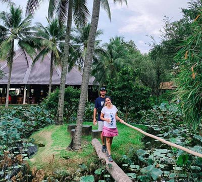 They took a picture at this breathtaking view during the trip.