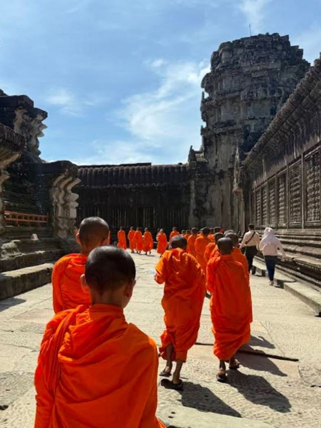 Los monjes en Angkor Wat