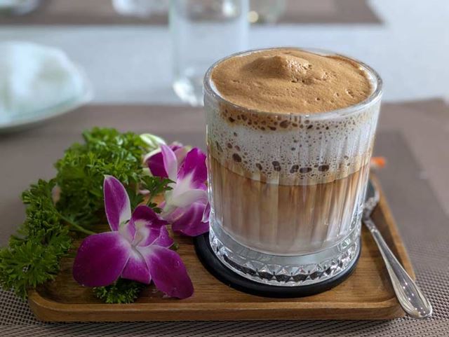 Leon told us egg coffee is the best drink he's had!