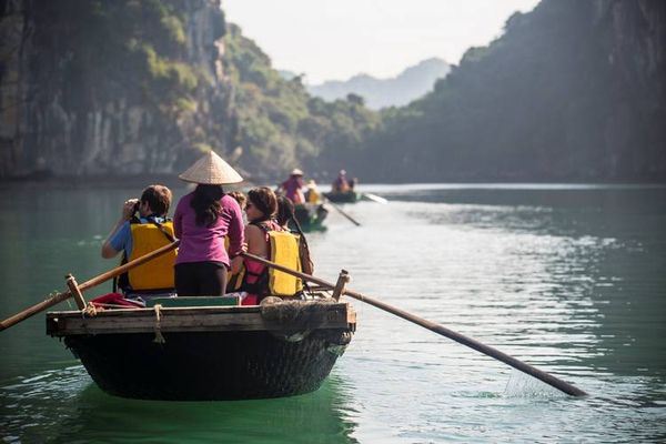 Cruising through the floating wonders of Ha Long Bay.