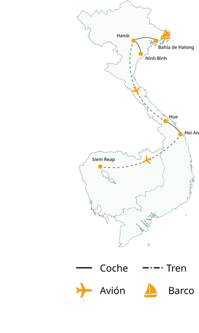 Explora Vietnam y extensión a Angkor en 12 días