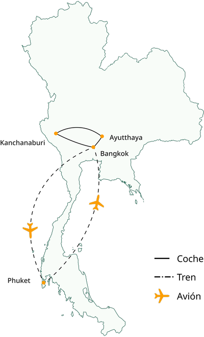 Viaje de 10 días en Tailandia con Playa de Phuket