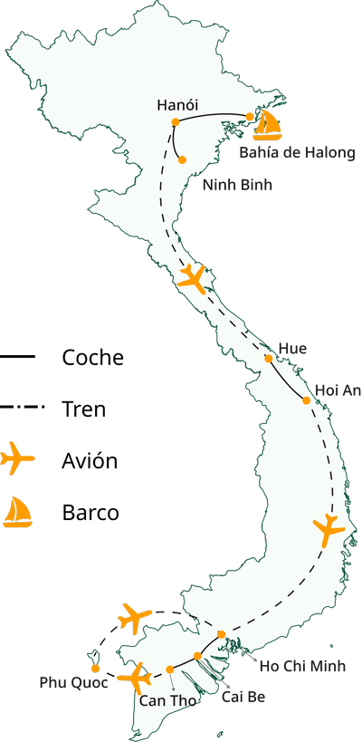 Viaje a Vietnam con Playa de Phu Quoc en 14 días