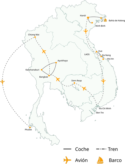 Gran viaje a Vietnam, Camboya y Tailandia en 25 días