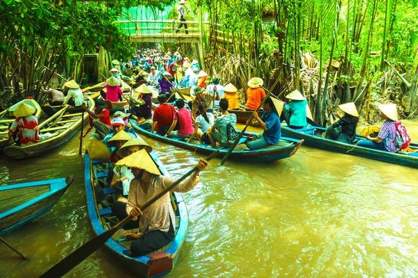 Embarque en pequeñas embarcaciones, Mekong