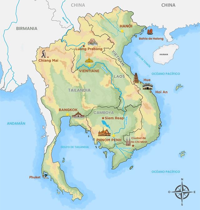 Panorama: Vietnam, Camboya, Laos & Tailandia