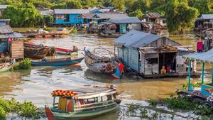 A floating village in Cambodia
