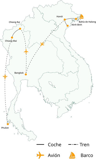 Viaje al Norte de Vietnam y Tailandia en 14 días