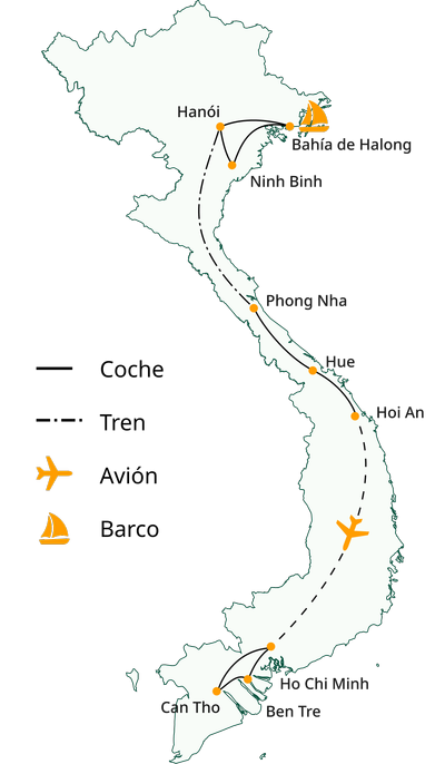 Viaje patrimonial por Vietnam en 14 días para mayores 