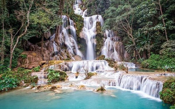 Stunning views of Laos waterfalls